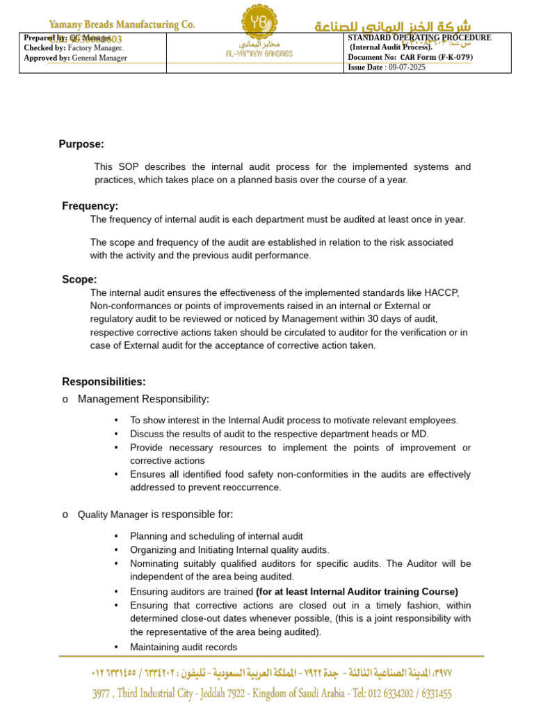 Internal Audit Process SOP Guide | PDF | Audit | Auditor's Report