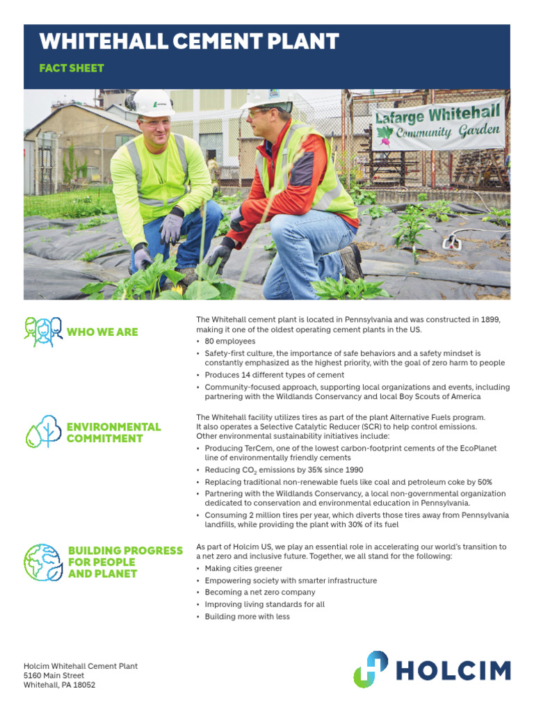 Whitehall Fact Sheet March2022 HR | PDF | Cement | Sustainability
