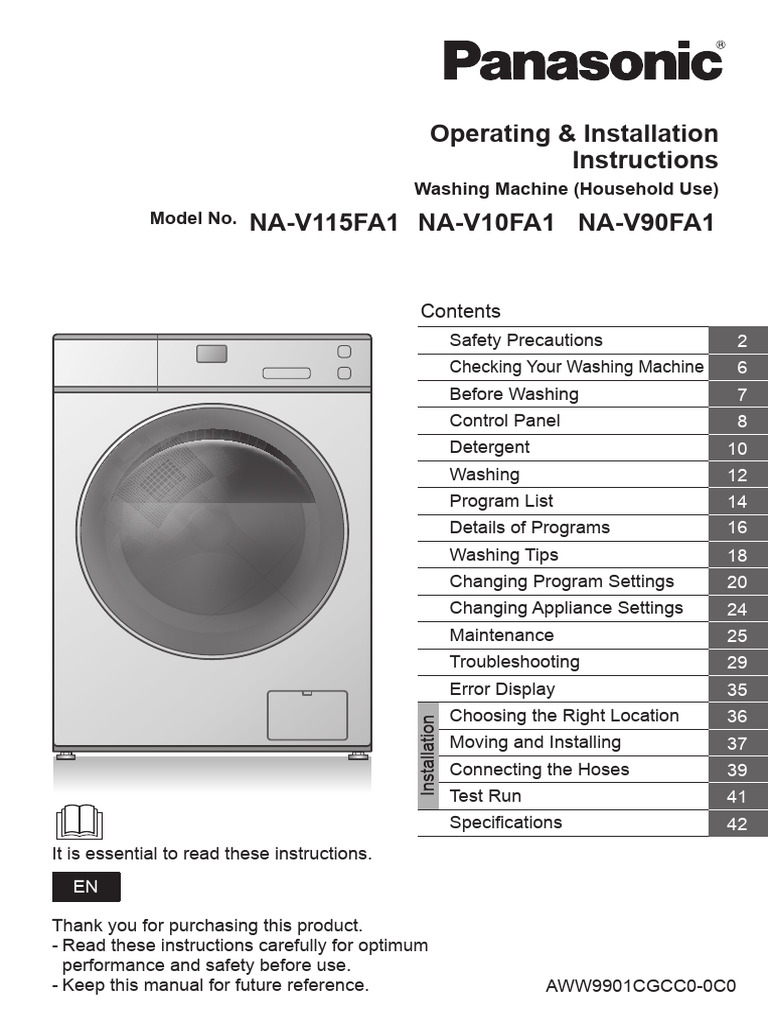 Washing Machine Operating Manual | PDF | Laundry | Washing Machine