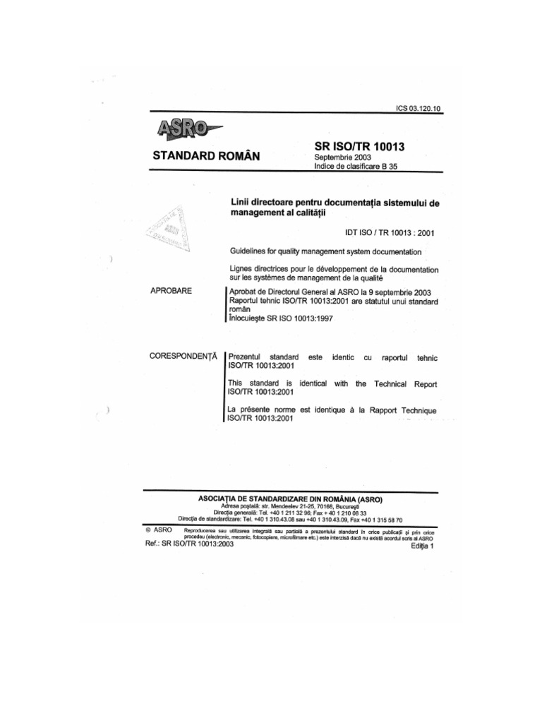 SR Iso 10013 Anulat | PDF