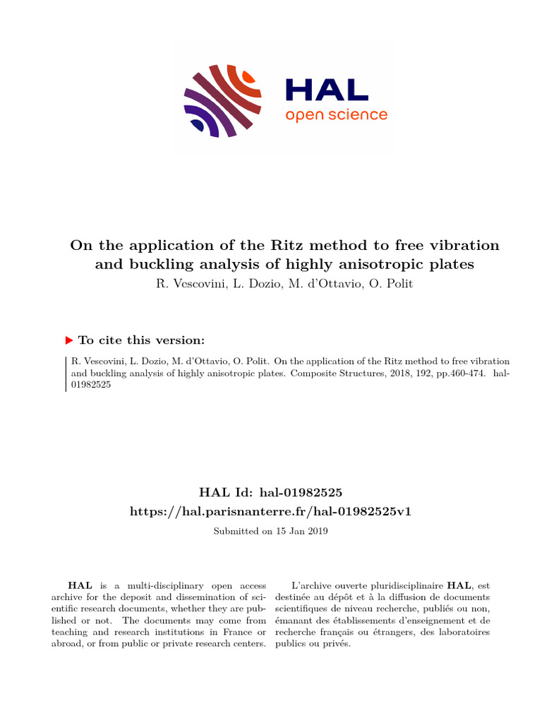On The Application of The Ritz Method To Free Vibration and Buckling ...