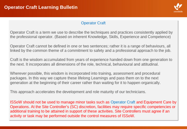 ISSoW and Operator Craft Training | PDF | Cognition