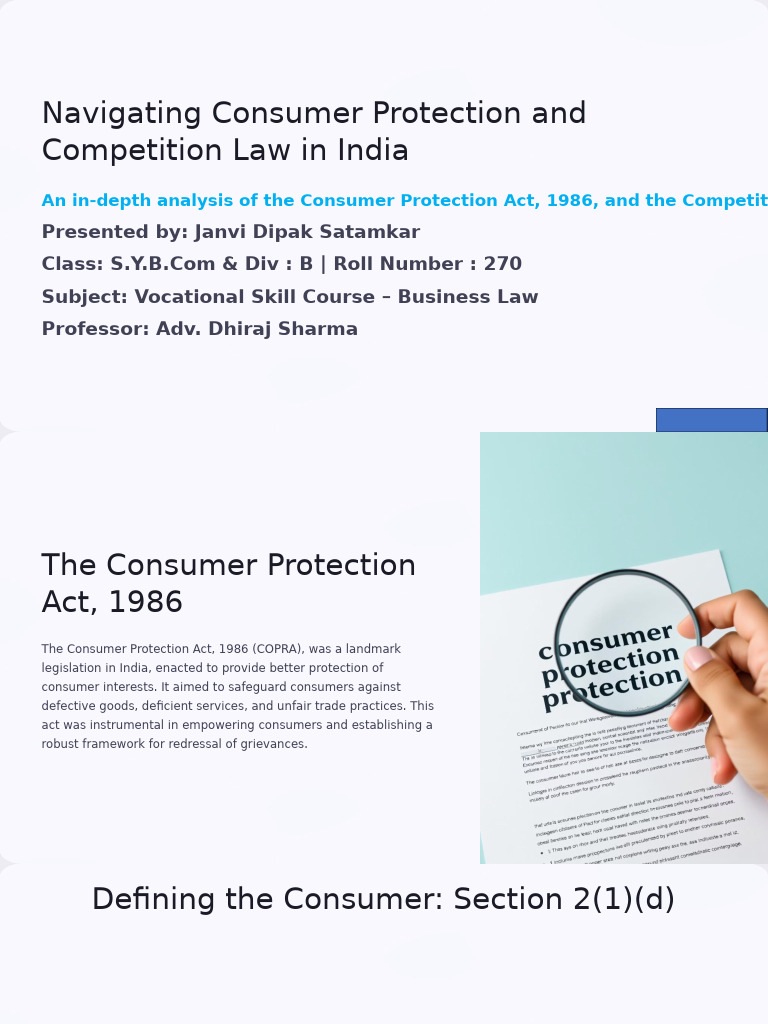 Consumer Protection & Competition Law in India | PDF | Mergers And ...