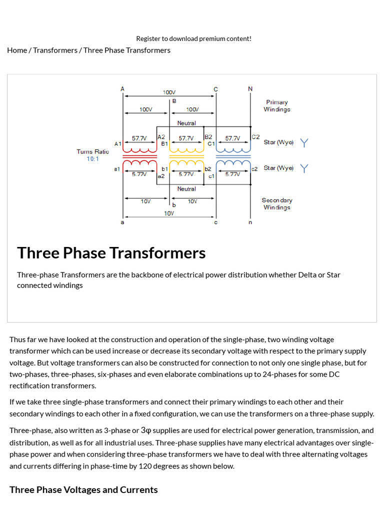 Three-Phase Transformer Connections Guide | PDF | Transformer ...