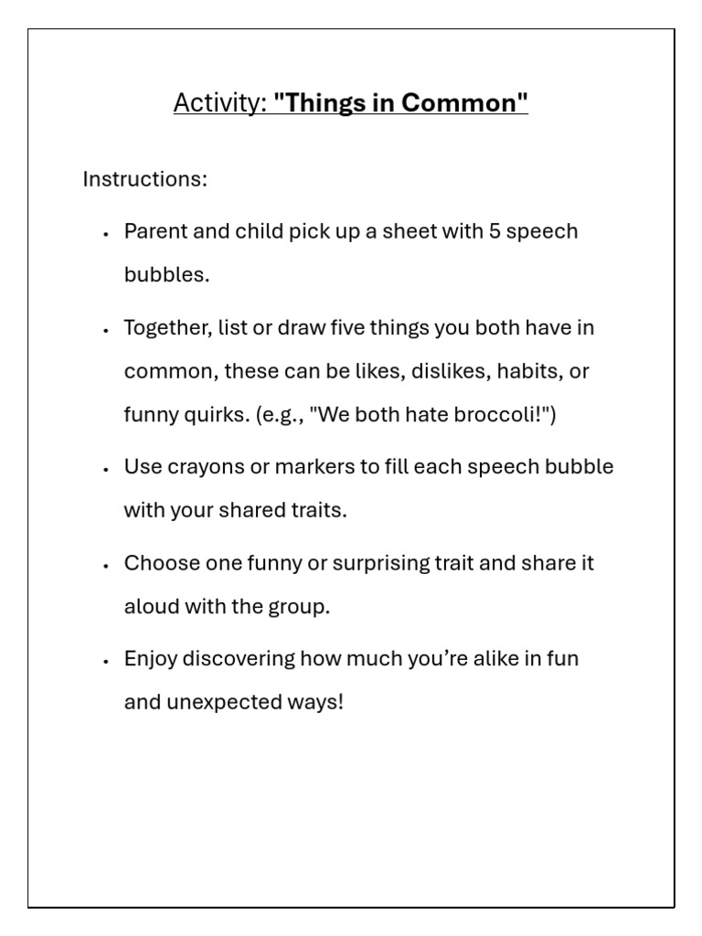 Fun Parent-Child Activities Guide | PDF