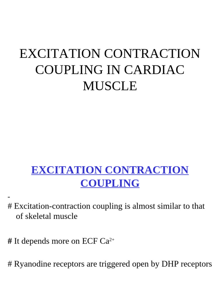Cardiac AP & EC Coupling | PDF | Action Potential | Muscle Contraction