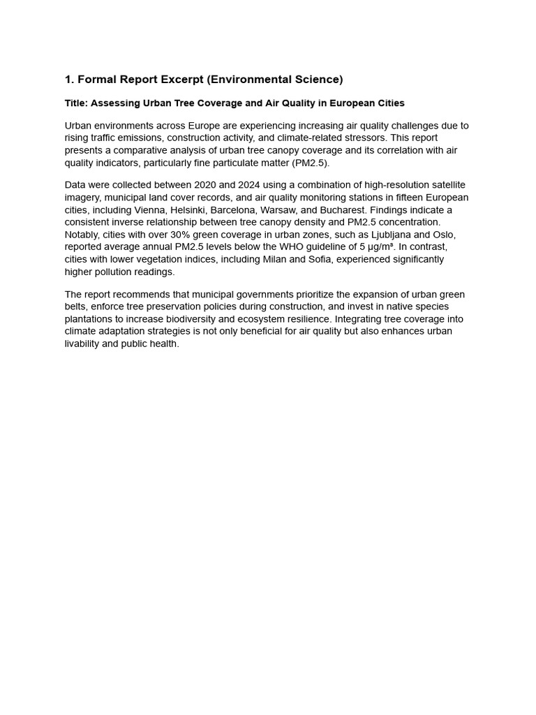 Formal Report Excerpt | PDF