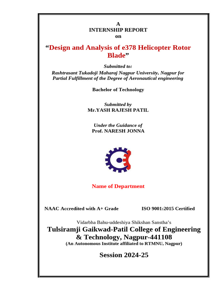 Design Analysis of e378 Helicopter Blade | PDF | Computer Aided Design ...