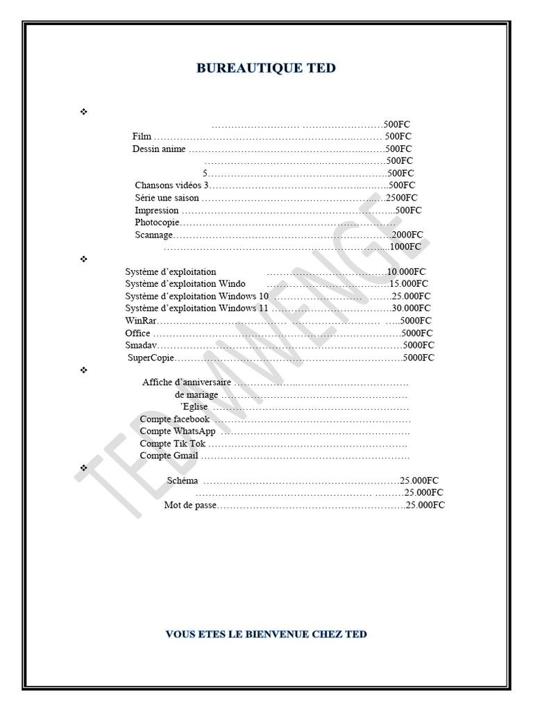 Tarif | PDF