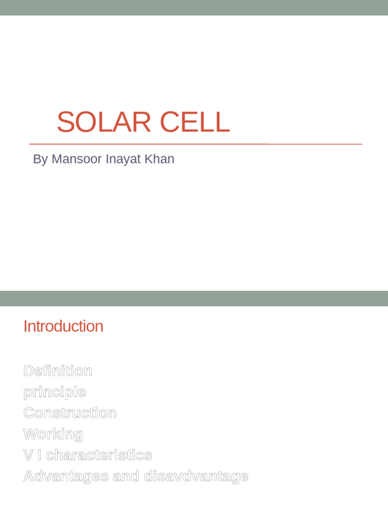 Solar Cell | PDF