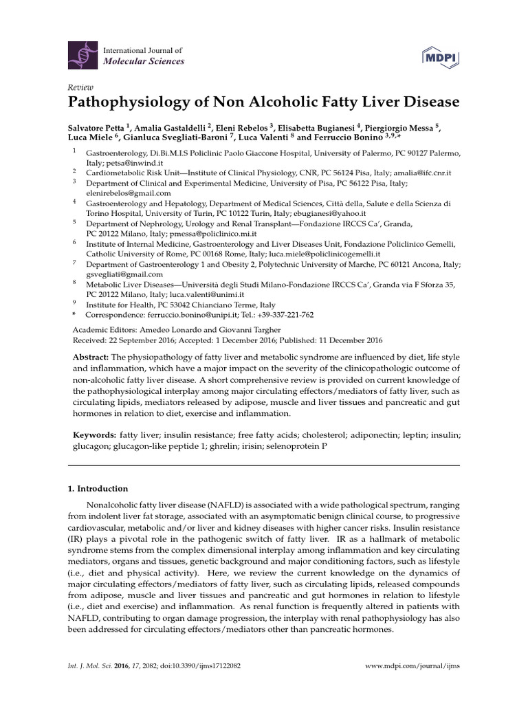 Pathophysiology of Non Alcoholic Fatty Liver Disease | PDF | Leptin ...