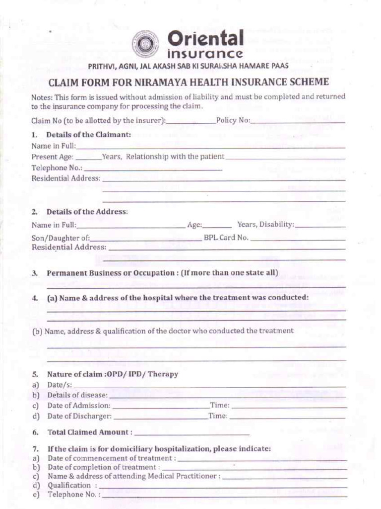 Claim Form | PDF