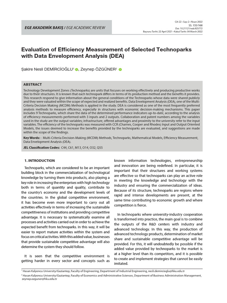 Evaluation of Efficiency Measurement | PDF | Business | Economies