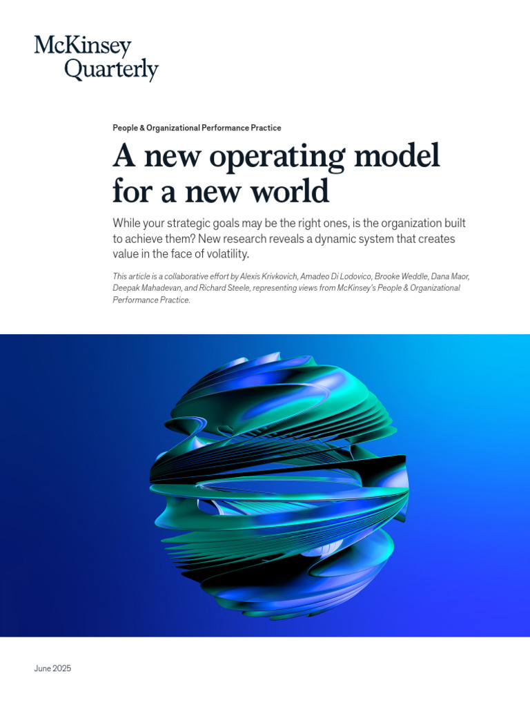 Redesigning Operating Models for Value | PDF | Leadership | Governance