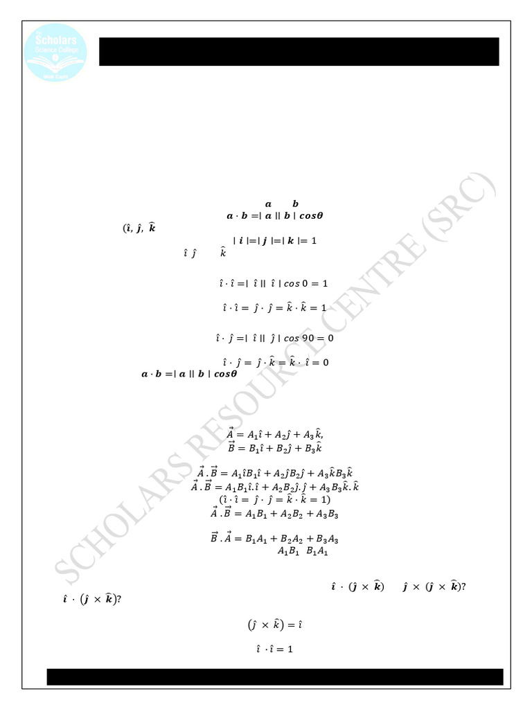 Understanding Vector Products and Properties | PDF | Euclidean Vector ...