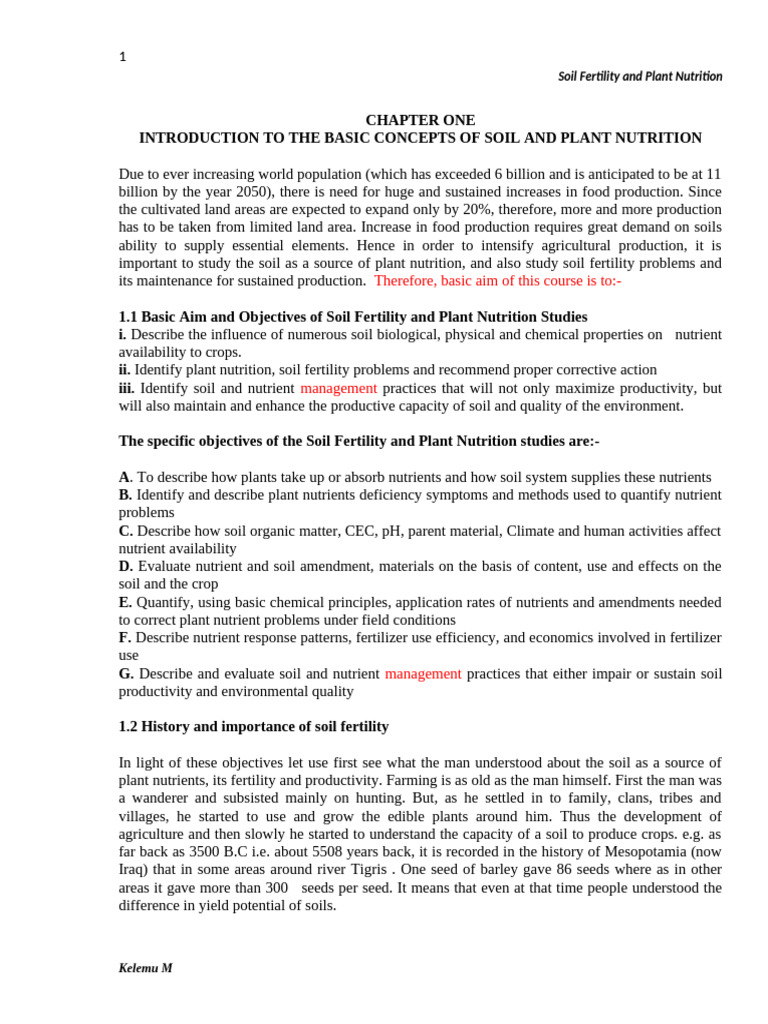 Soil Fertility and Plant Nutrition Basics | PDF | Soil | Plant Nutrition