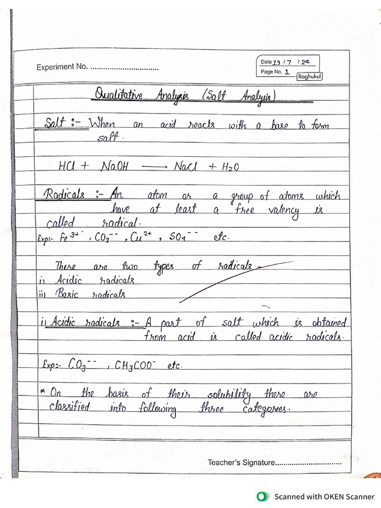 11E3 Chem - Practical | PDF