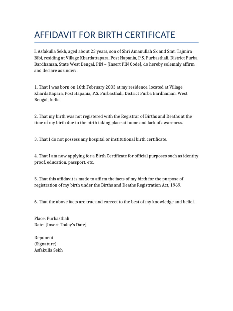 BIRTH AFFIDAVIT INDIA visual data 3