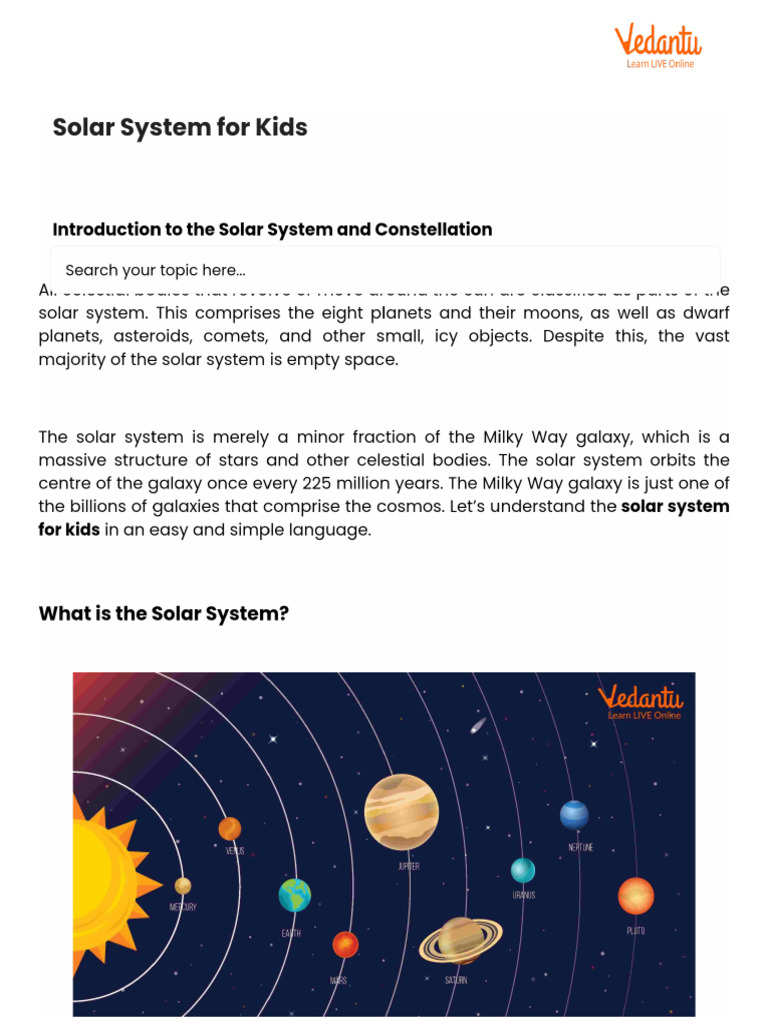 Solar System For Kids | PDF