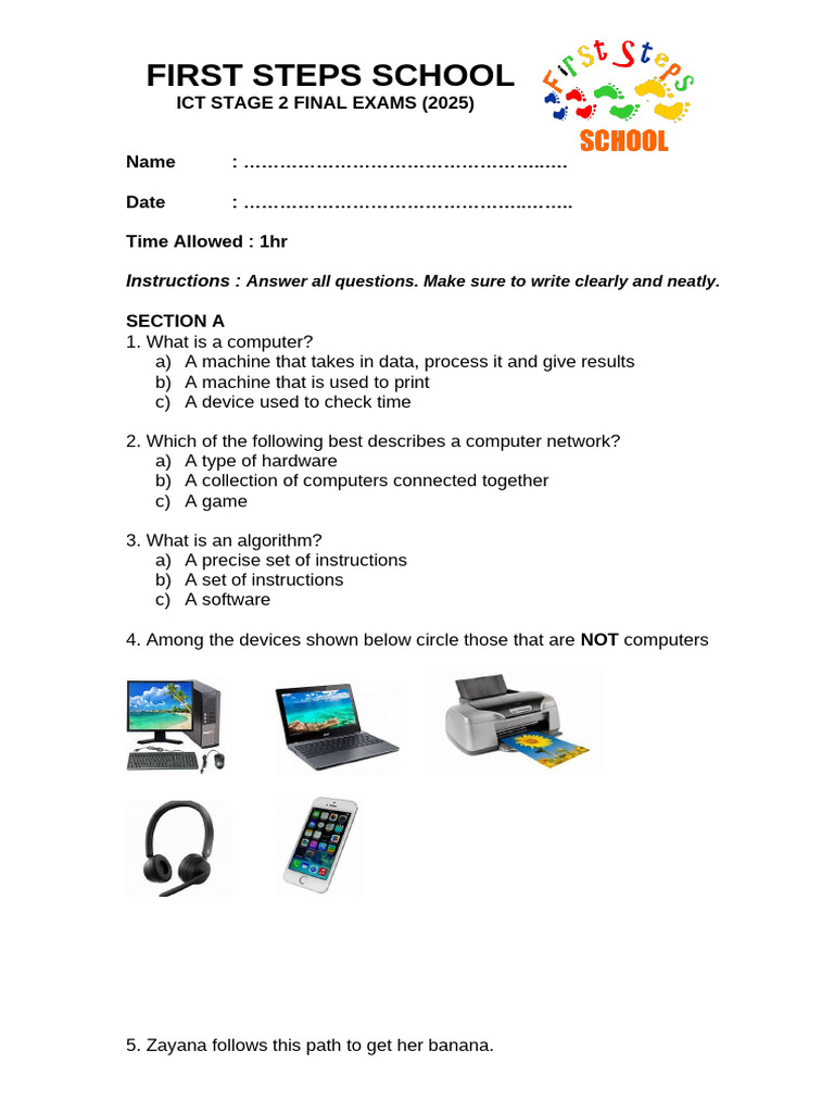 Grade 2 ICT Final Exam Questions | PDF | Computer Engineering | Computing