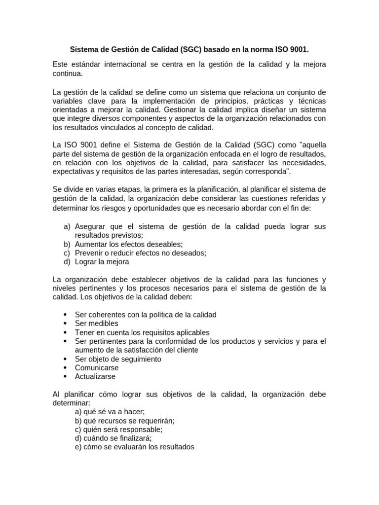 Guía del SGC según ISO 9001 | PDF | Sistema de manejo de calidad ...
