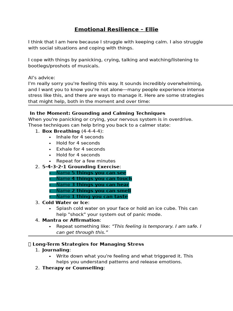 Emotional Resilience Strategies Guide | PDF | Meditation | Mental Health