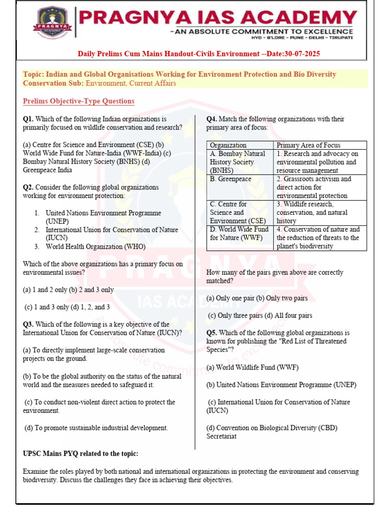 30 07 2025 Civils Environment DPM July 2025 | PDF | International Union ...