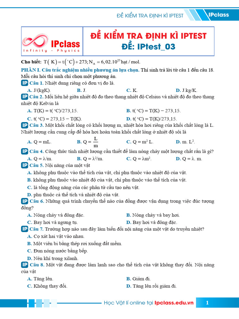 Đề IPtest - 03 | PDF