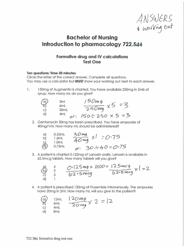 Answers and Working Out Formative Tests 1 2 3 4 5 7 | PDF