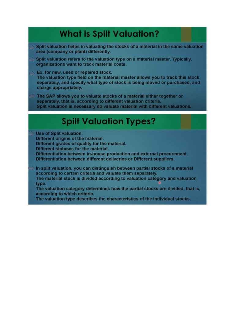 Split Valuation | PDF