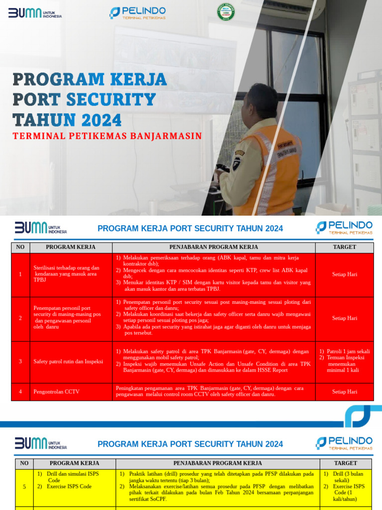 Program Kerja Port Security TPK Banjarmasin | PDF