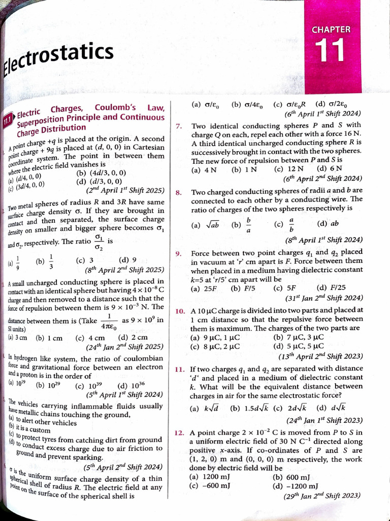 Electrostatics JEE Mains | PDF