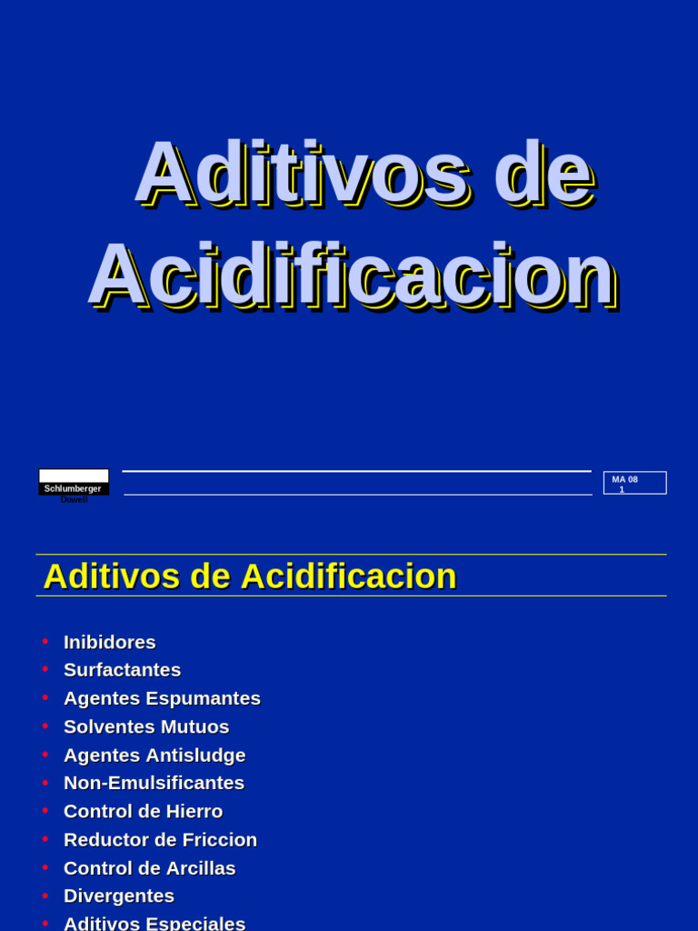 Acid Additives Espaniol | PDF | Emulsión | Física Aplicada e ...