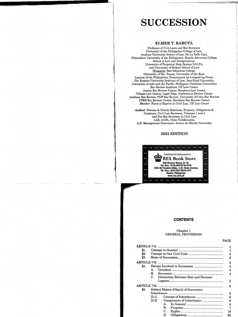 (WILLS) Succession Rabuya 2022 | PDF