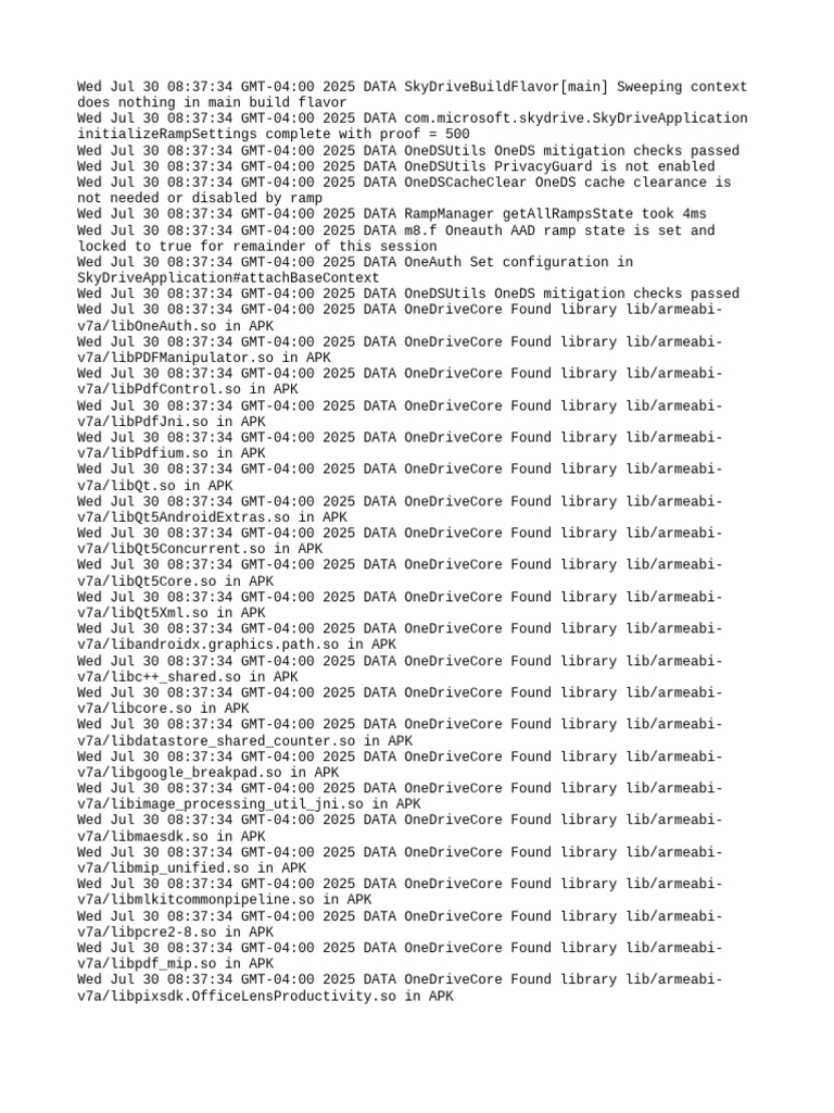 OneDrive Core Initialization Logs | PDF | Computer File | Data Management
