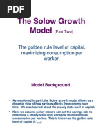 Macro4 Solow Growth Model 2 Golden Rule