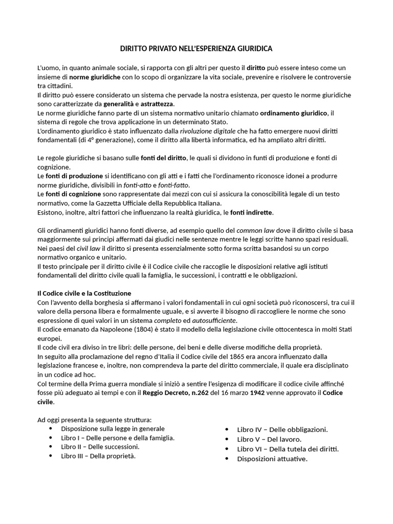 Diritto Privato | PDF