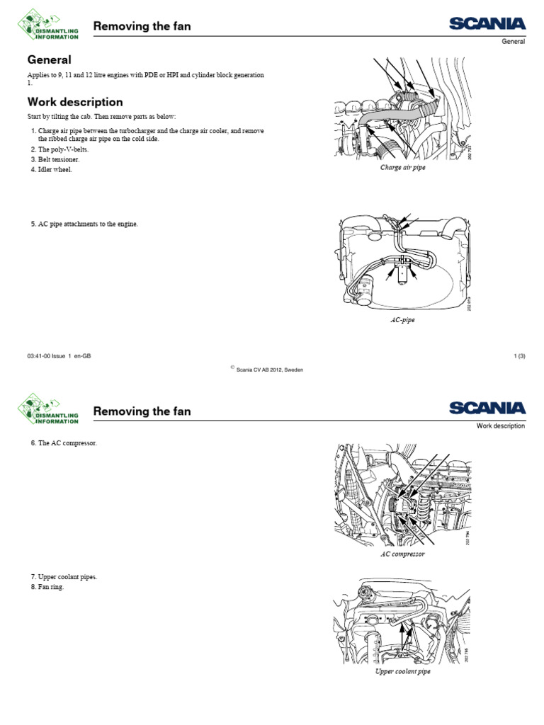 Removing Fan from Scania Engines Guide | PDF | Chess | Chess Theory