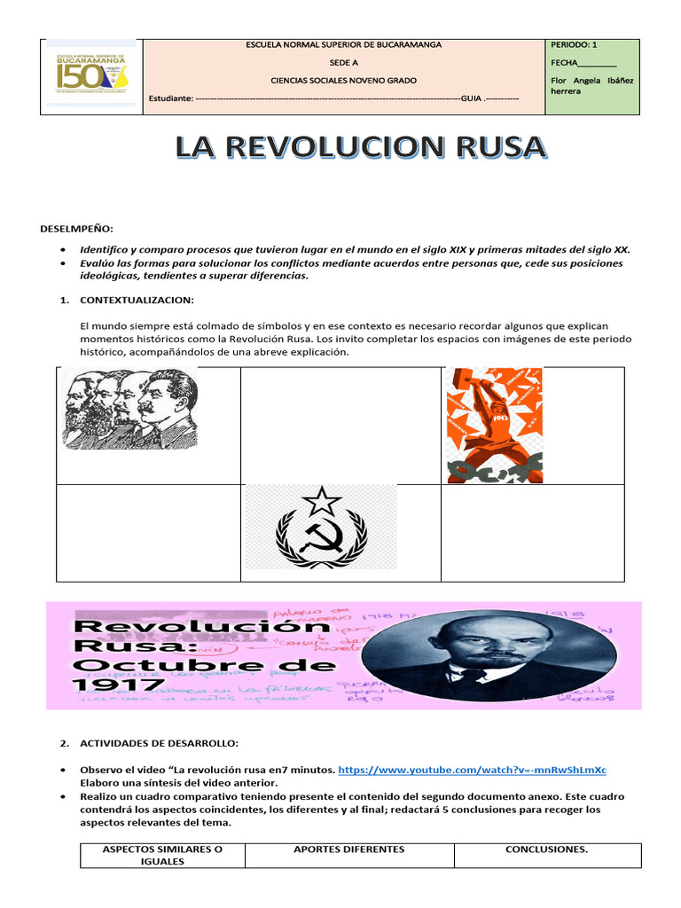 La Revolución Rusa | PDF | Vladimir Lenin | Imperio ruso