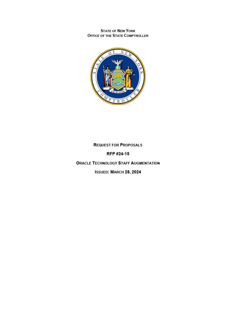 New York Oracle Staff Augmentation RFP | PDF | Background Check ...