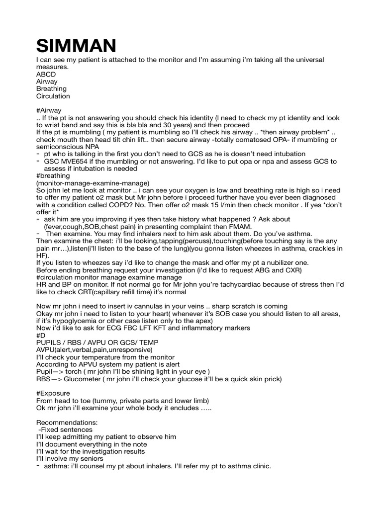 Emergency Protocols for Patient Assessment | PDF | Medical Specialties ...
