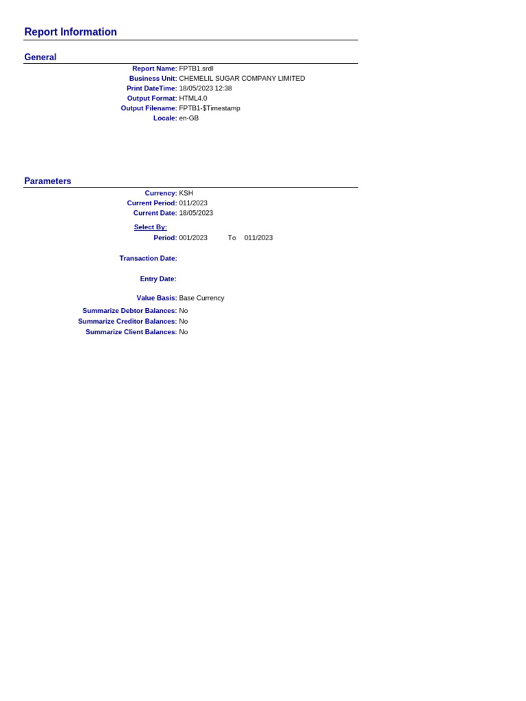 Chemelil Sugar Company Trial Balance | PDF | Income Statement | Four ...