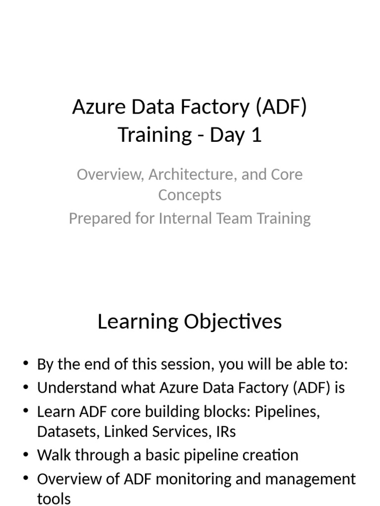 Azure Data Factory Training Overview | PDF
