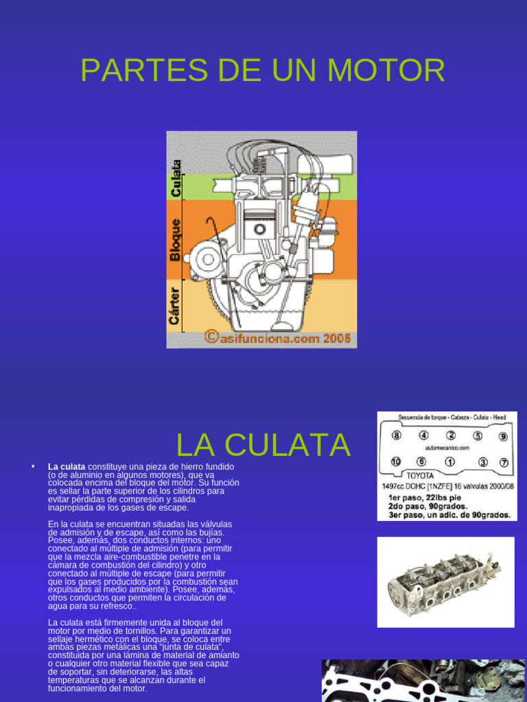 Partes de Un Motor | PDF | Ingeniería mecánica | Propulsión