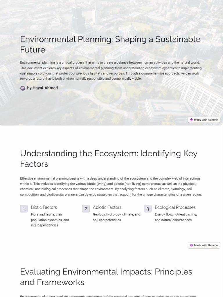Environmental Planning for Sustainability | PDF | Renewable Energy ...