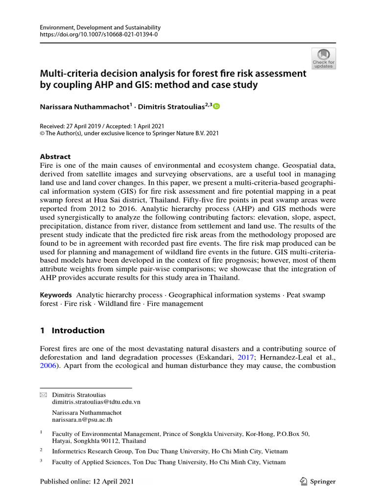 Forest Fire Risk Assessment in Thailand | PDF | Geographic Information ...