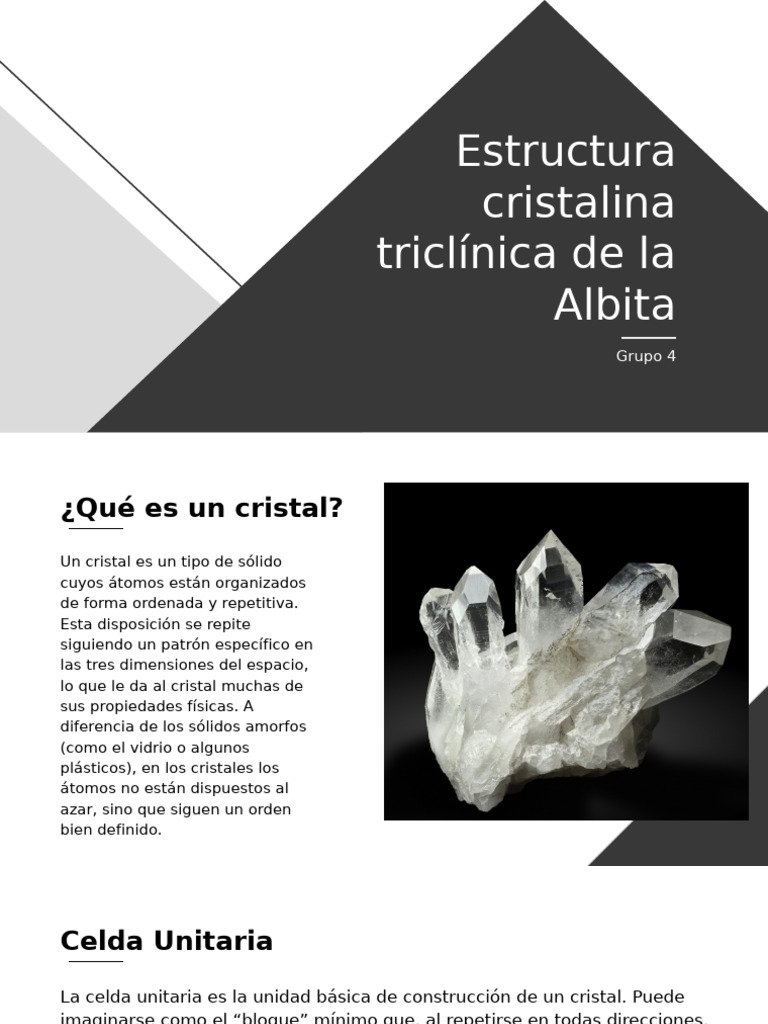 Estructura Triclínica de la Albita | PDF | Estructura cristalina | Cristal