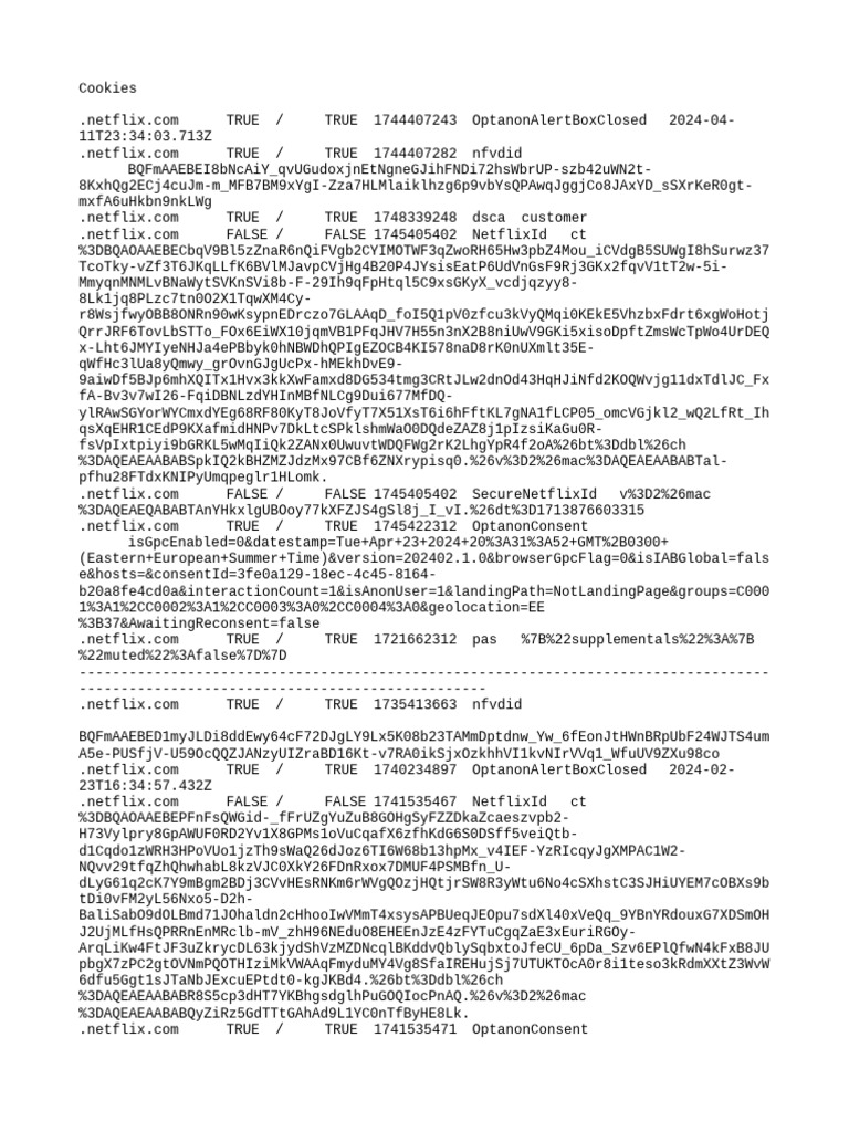 Netflix Cookie Data Overview | PDF