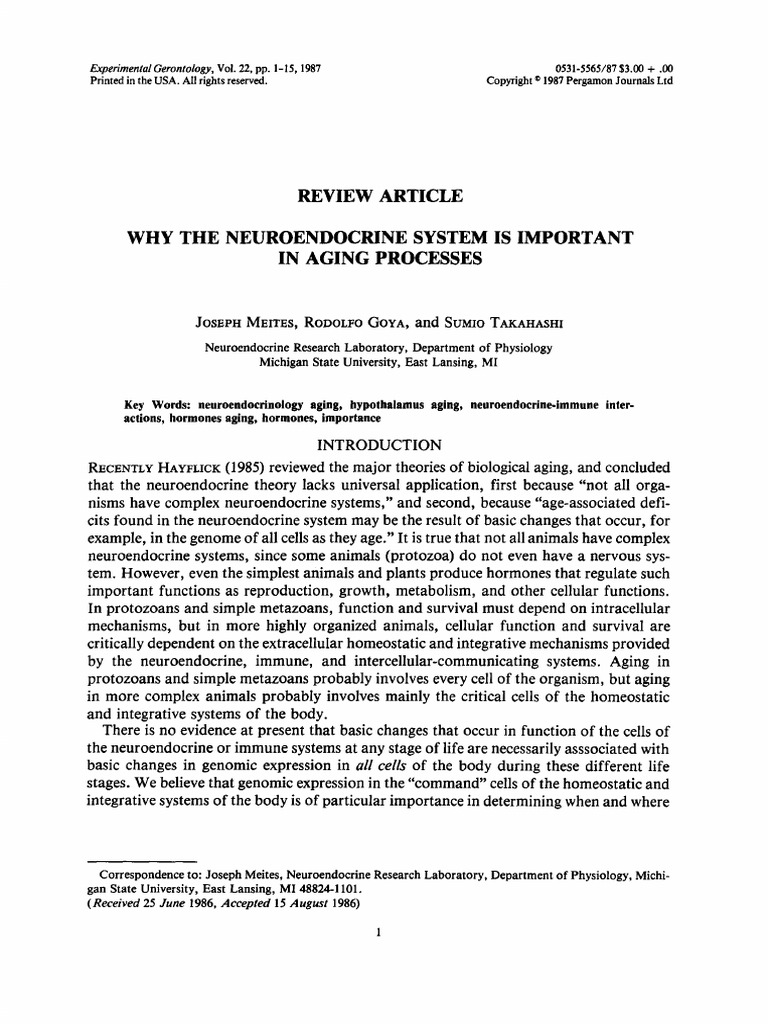 Why The Neuroendocrine System Is Important in Aging Processes ...