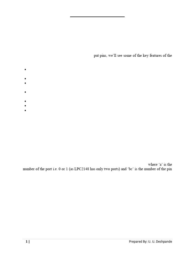 LPC2148 Microcontroller GPIO Guide | PDF | Microcontroller | Computer ...
